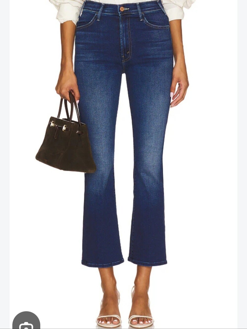 MOTHER The Hustler Ankle Flare High Rise Jeans Dark Wash Size 26